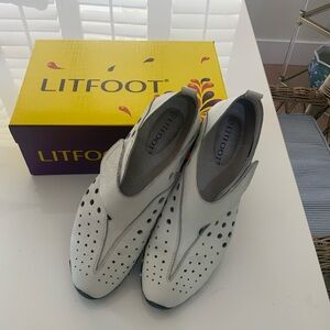 Litfoot White Velcro Slip-On Shoes